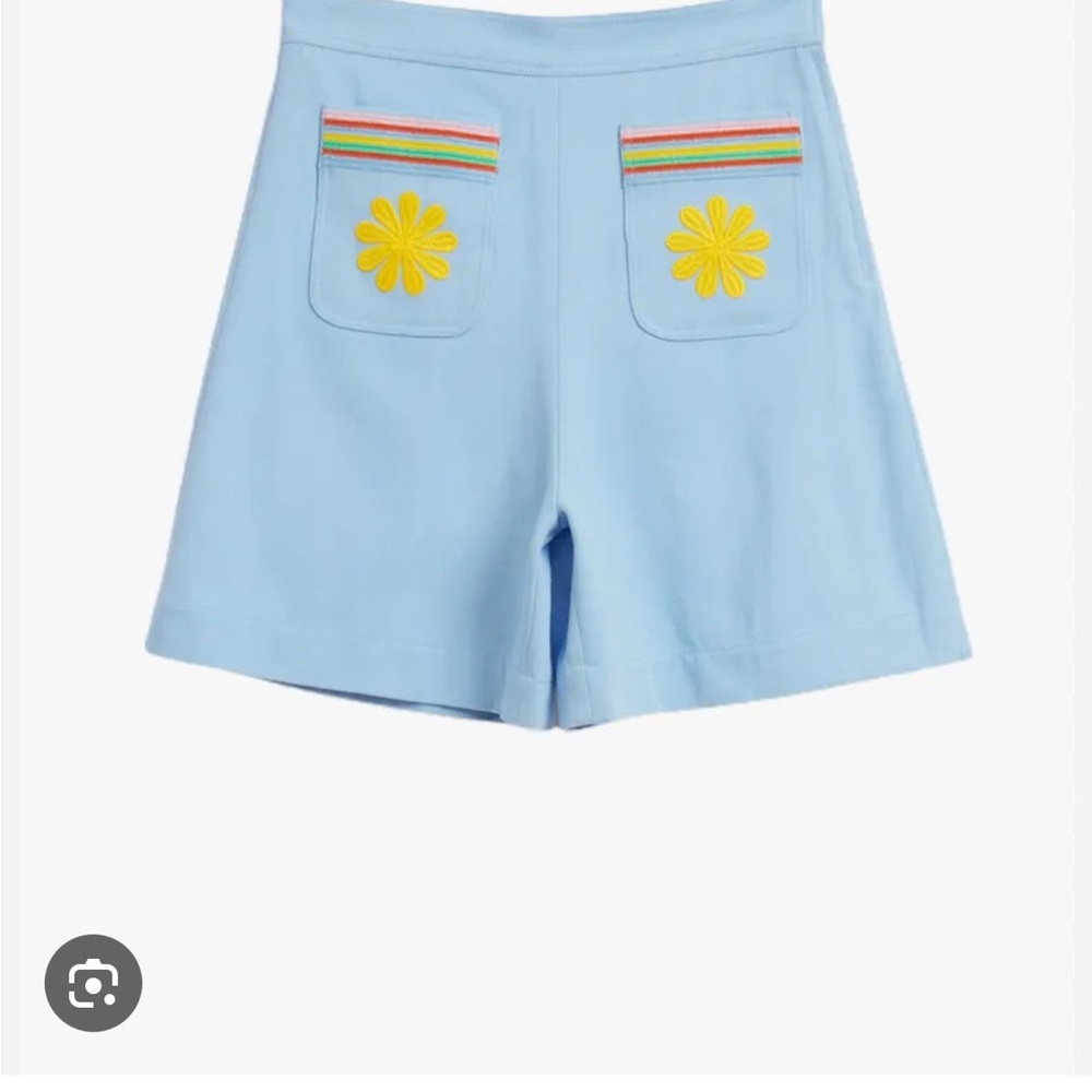 & other stories sindso khumalo shorts blue crochet hippies size 2 XS
